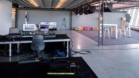 Backstage Blick ins Streaming-Studio der Station Airport Düsseldorf